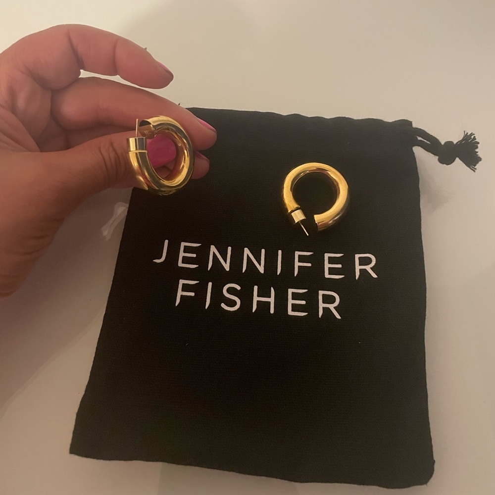 Jennifer fisher gold plated hoops